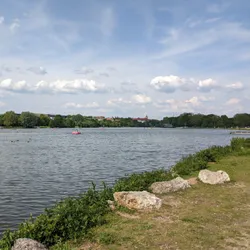 The lake Wöhrder See in Nuremberg