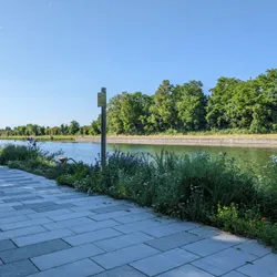 A bikeway next to a body of water